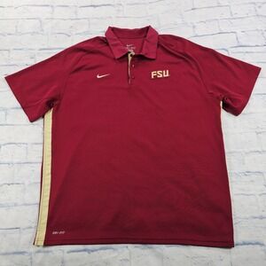 Florida State Seminoles Nike Polo Shirt Men XXL Maroon FSU Dri-FIT Athletic Golf